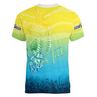 Personalized Fishing Bone Summer Bass Women V-Neck T-Shirt Fishbone Ocean - Wonder Print Shop