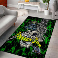 Franken Fish Area Rug Skull Fishing Green - Wonder Print Shop