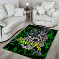 Franken Fish Area Rug Skull Fishing Green - Wonder Print Shop