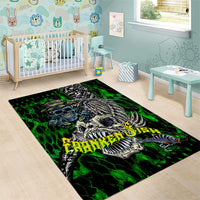 Franken Fish Area Rug Skull Fishing Green - Wonder Print Shop