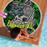 Franken Fish Beach Blanket Skull Fishing Green - Wonder Print Shop