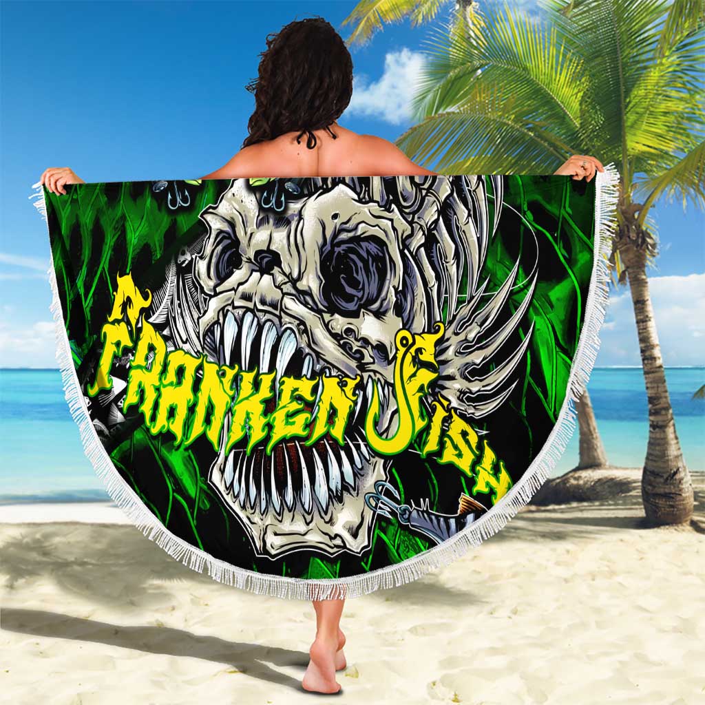 Franken Fish Beach Blanket Skull Fishing Green - Wonder Print Shop