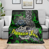 Franken Fish Blanket Skull Fishing Green