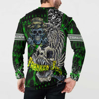 Personalized Franken Fish Button Sweatshirt Skull Fishing Green - Wonder Print Shop