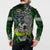 Personalized Franken Fish Button Sweatshirt Skull Fishing Green - Wonder Print Shop