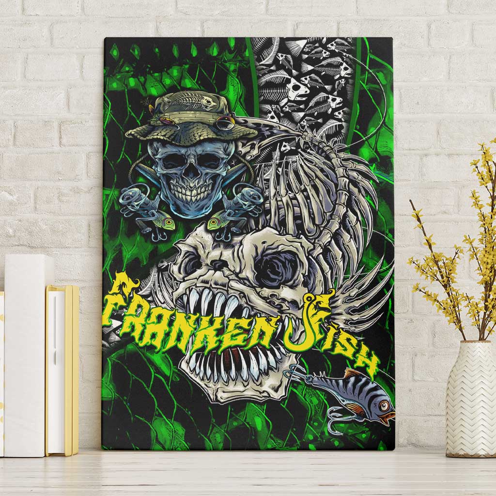 Franken Fish Canvas Wall Art Skull Fishing Green - Wonder Print Shop