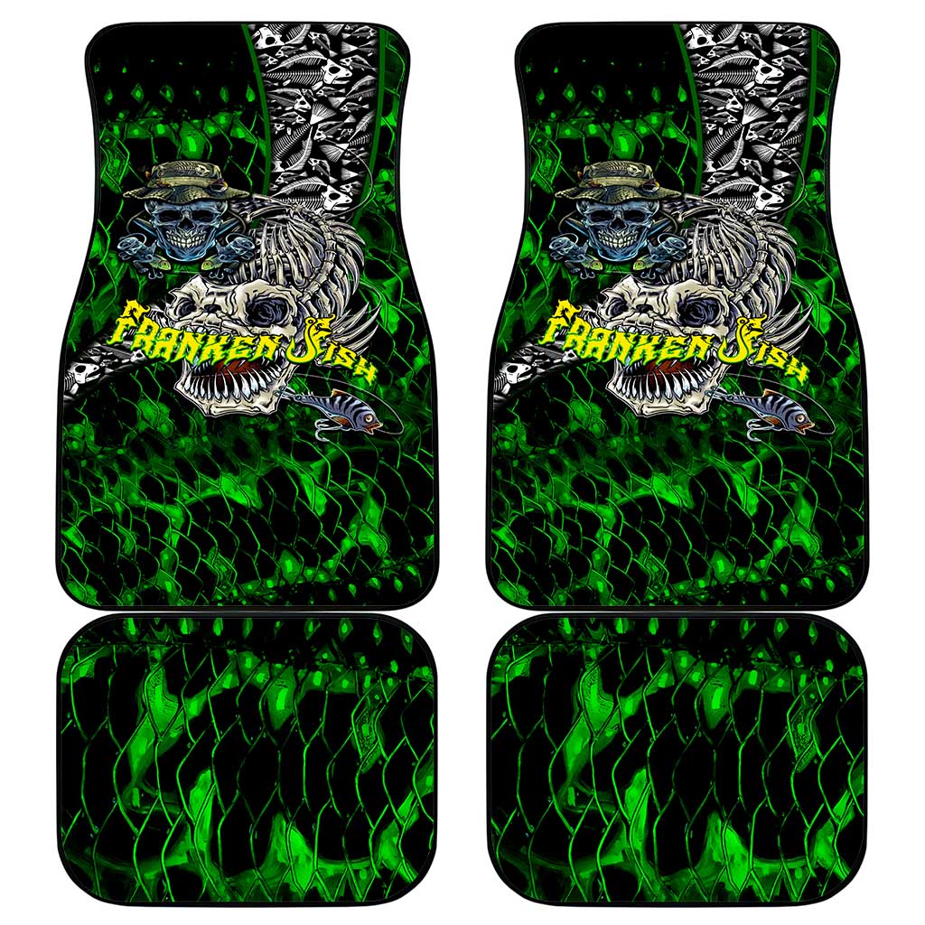 Franken Fish Car Mats Skull Fishing Green - Wonder Print Shop