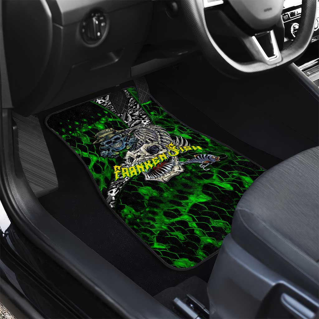 Franken Fish Car Mats Skull Fishing Green - Wonder Print Shop