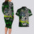 Personalized Franken Fish Couples Matching Long Sleeve Bodycon Dress and Hawaiian Shirt Skull Fishing Green - Wonder Print Shop