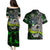 Personalized Franken Fish Couples Matching Puletasi and Hawaiian Shirt Skull Fishing Green - Wonder Print Shop