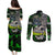 Personalized Franken Fish Couples Matching Puletasi and Long Sleeve Button Shirt Skull Fishing Green - Wonder Print Shop
