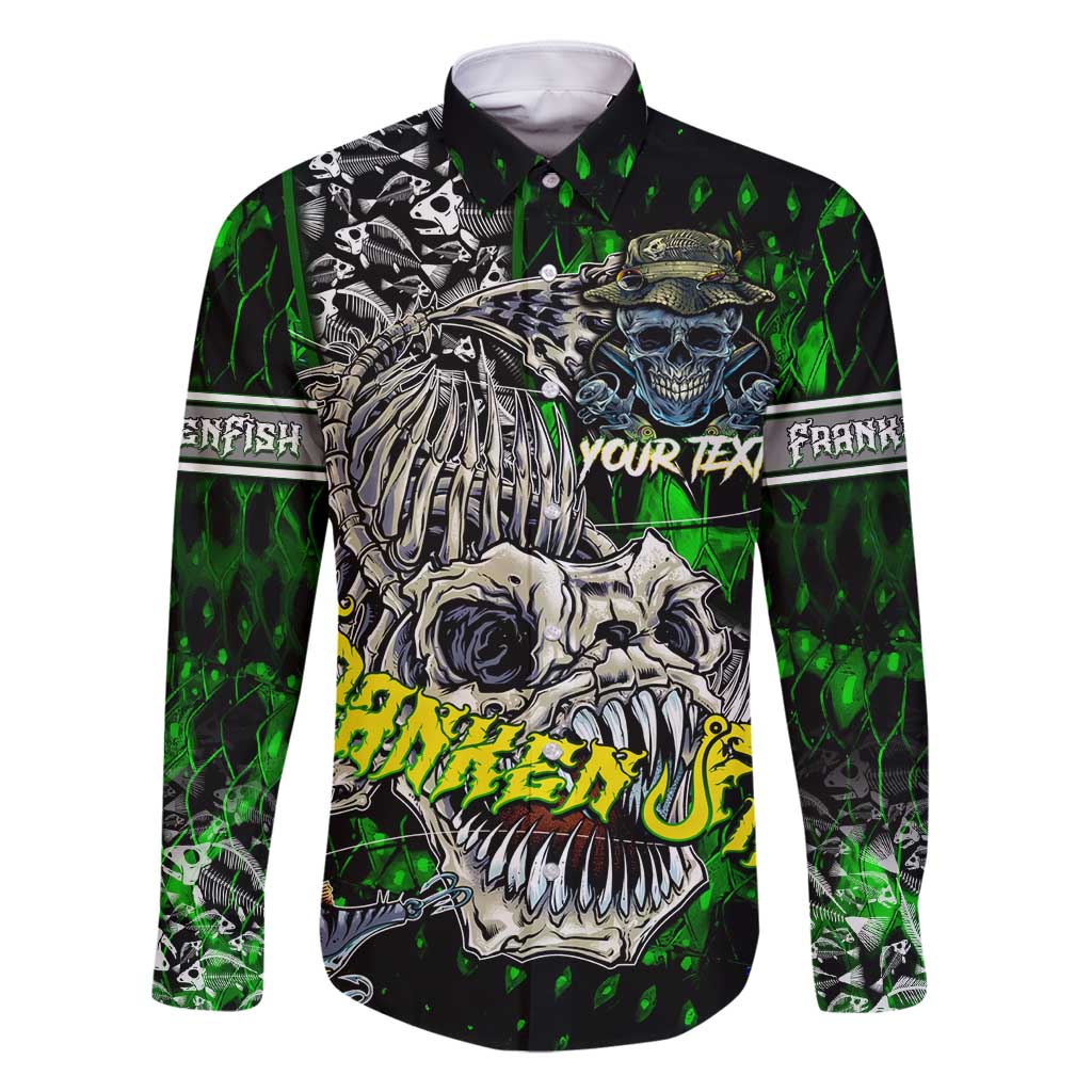 Personalized Franken Fish Family Matching Summer Maxi Dress and Hawaiian Shirt Skull Fishing Green - Wonder Print Shop