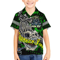 Personalized Franken Fish Family Matching Tank Maxi Dress and Hawaiian Shirt Skull Fishing Green - Wonder Print Shop