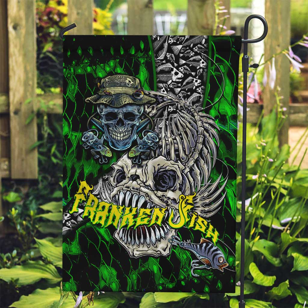 Franken Fish Garden Flag Skull Fishing Green - Wonder Print Shop