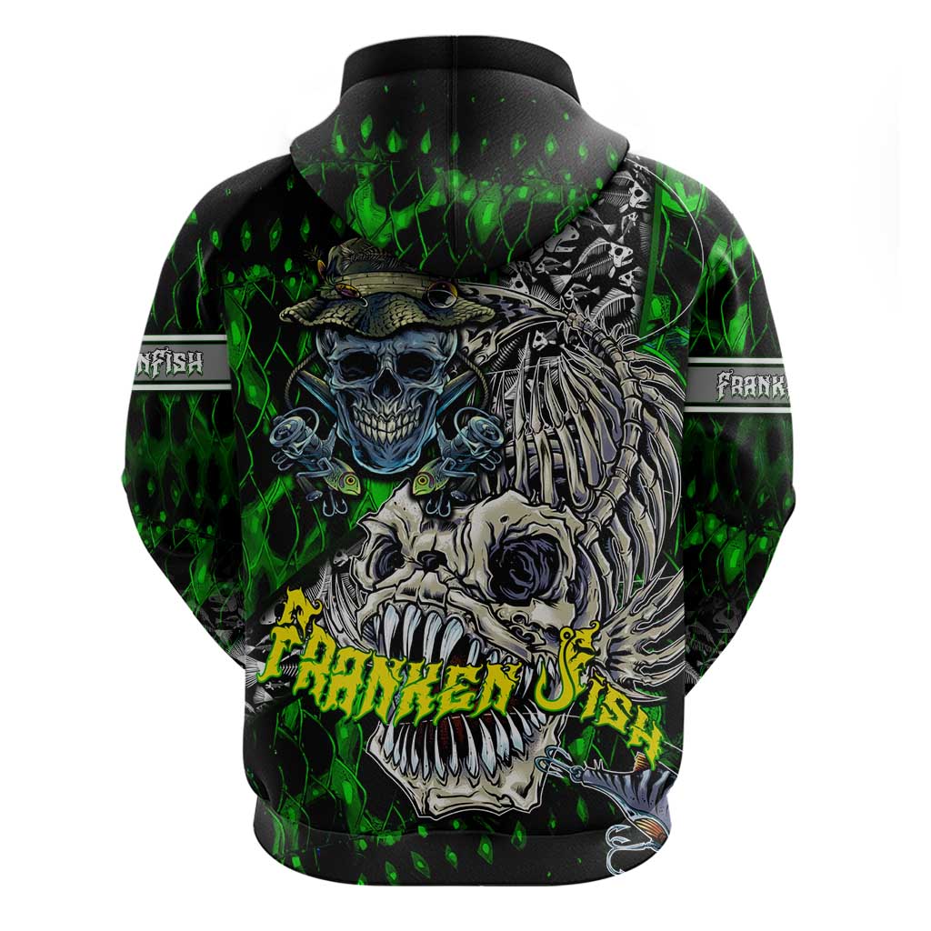 Personalized Franken Fish Hoodie Skull Fishing Green - Wonder Print Shop
