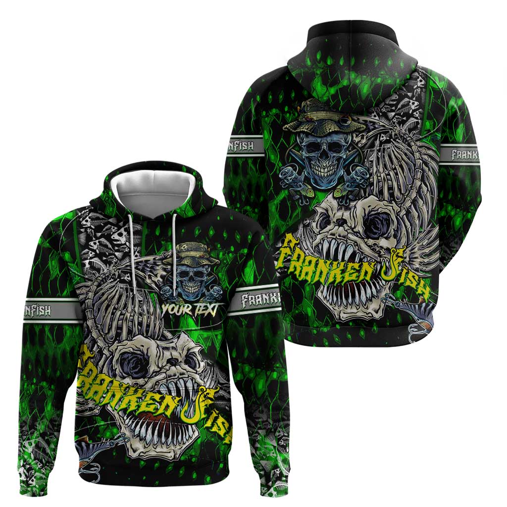 Personalized Franken Fish Hoodie Skull Fishing Green - Wonder Print Shop