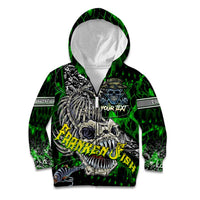 Personalized Franken Fish Kid Hoodie Skull Fishing Green - Wonder Print Shop