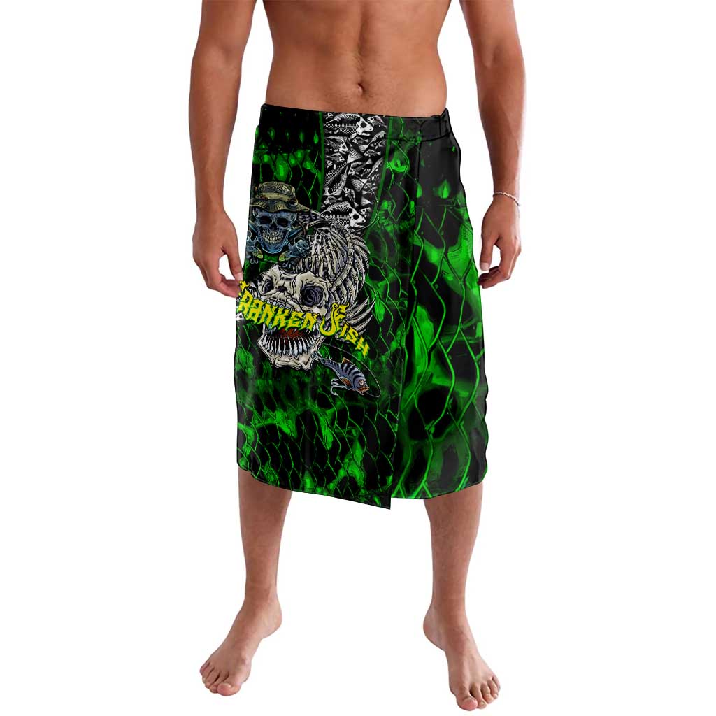 Personalized Franken Fish Lavalava Skull Fishing Green - Wonder Print Shop