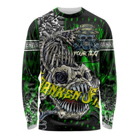 Personalized Franken Fish Long Sleeve Shirt Skull Fishing Green - Wonder Print Shop