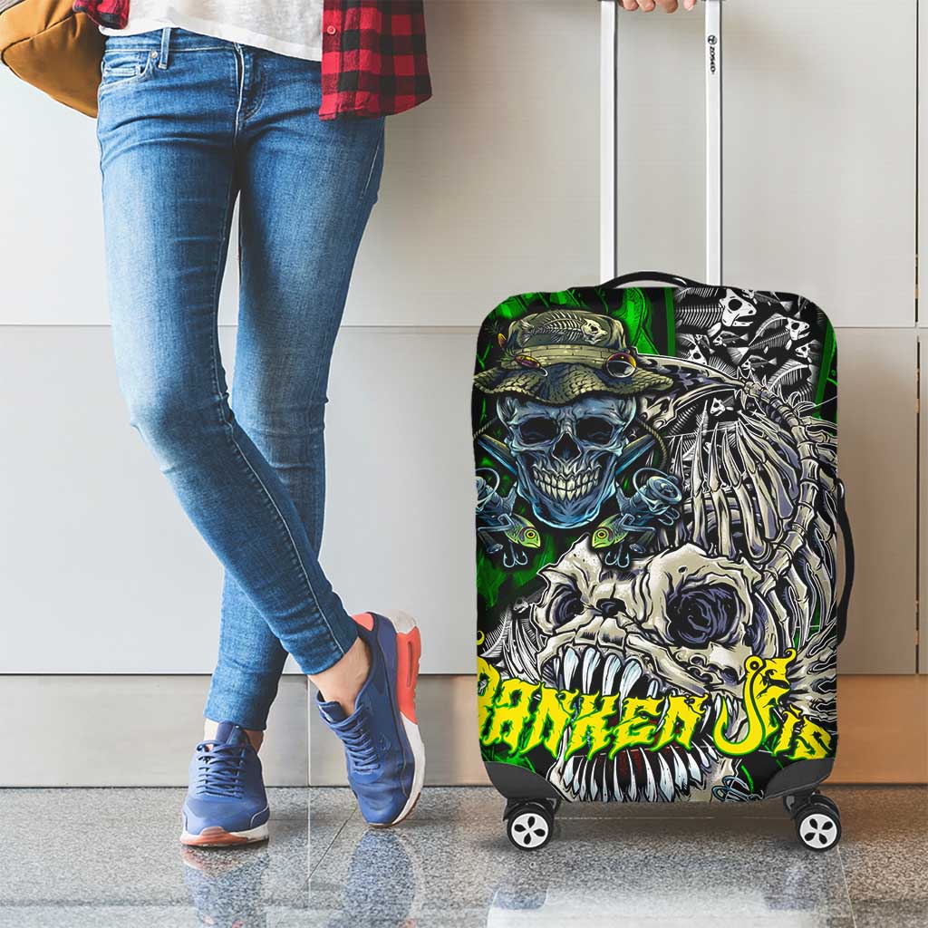 Franken Fish Luggage Cover Skull Fishing Green - Wonder Print Shop