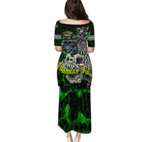 Personalized Franken Fish Puletasi Skull Fishing Green - Wonder Print Shop