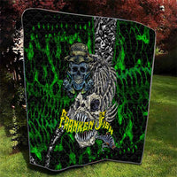 Franken Fish Quilt Skull Fishing Green - Wonder Print Shop