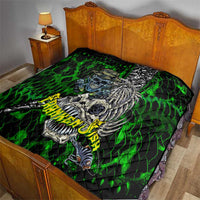 Franken Fish Quilt Skull Fishing Green - Wonder Print Shop