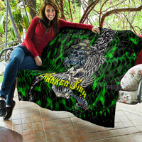 Franken Fish Quilt Skull Fishing Green - Wonder Print Shop