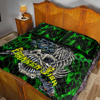 Franken Fish Quilt Bed Set Skull Fishing Green - Wonder Print Shop