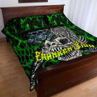 Franken Fish Quilt Bed Set Skull Fishing Green - Wonder Print Shop