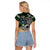 Personalized Franken Fish Raglan Cropped T Shirt Skull Fishing Green - Wonder Print Shop