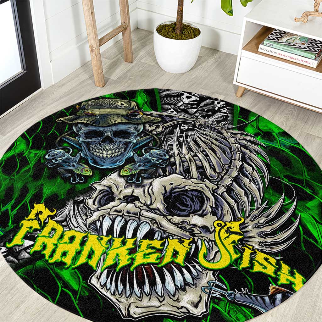 Franken Fish Round Carpet Skull Fishing Green