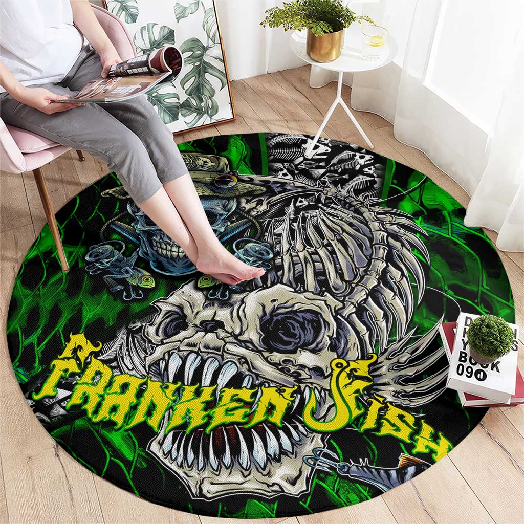 Franken Fish Round Carpet Skull Fishing Green