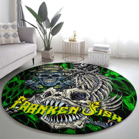 Franken Fish Round Carpet Skull Fishing Green