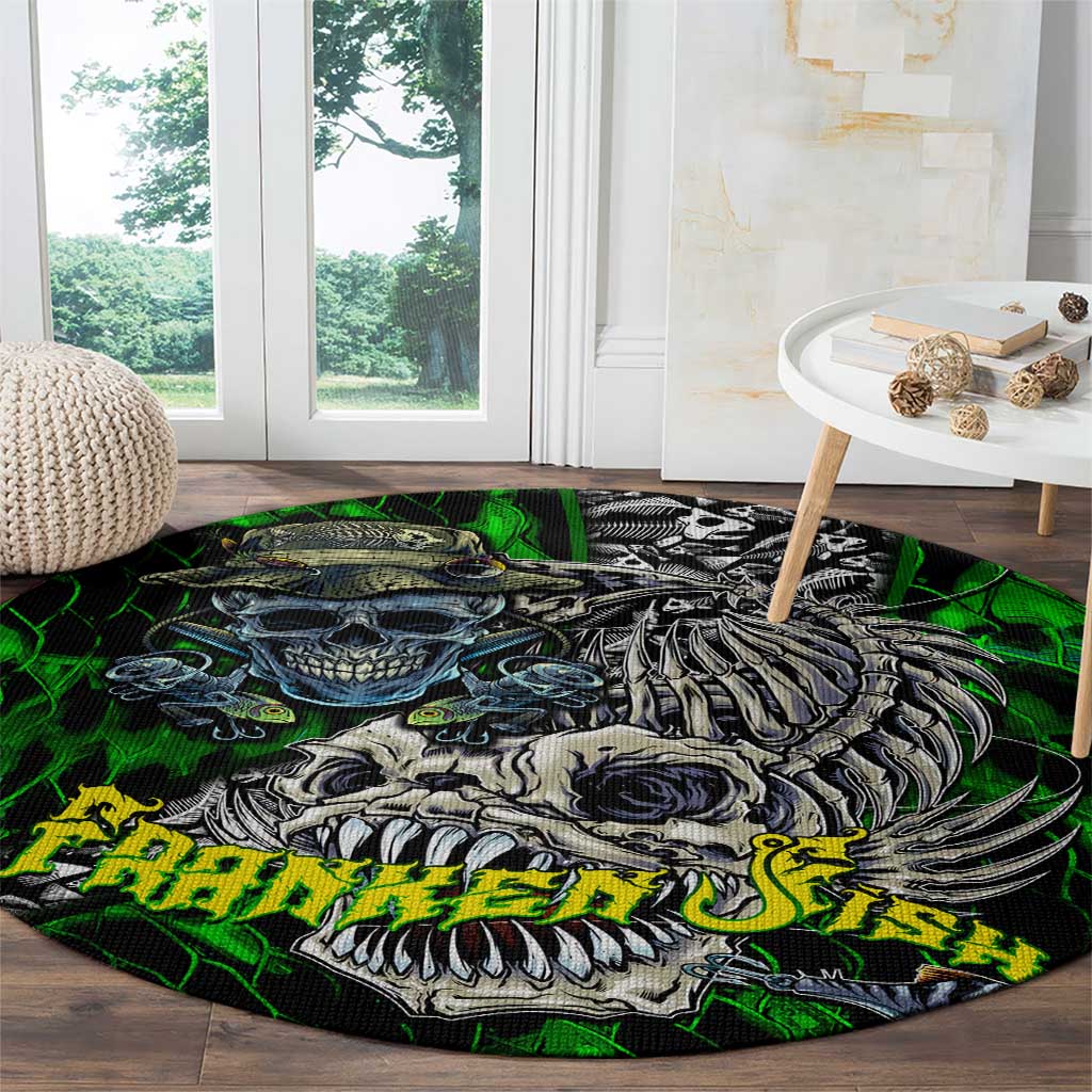 Franken Fish Round Carpet Skull Fishing Green