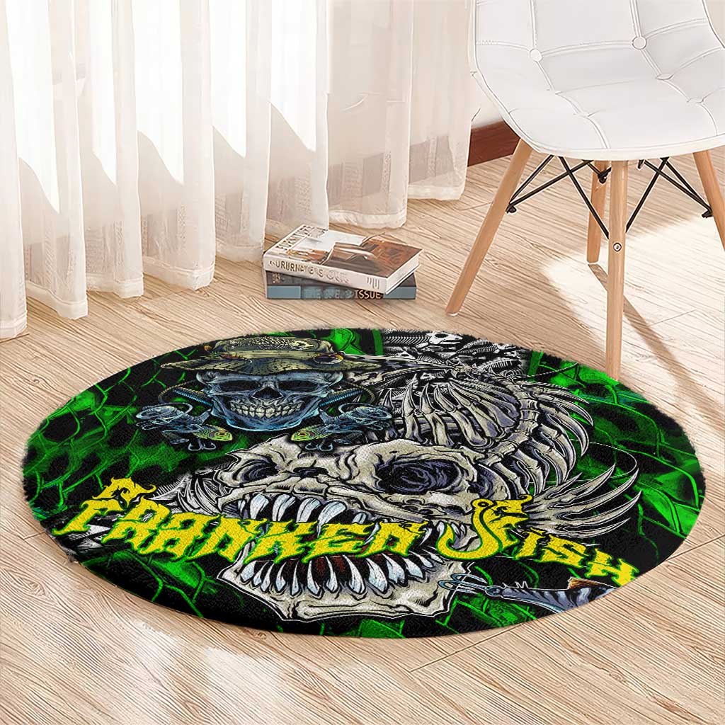 Franken Fish Round Carpet Skull Fishing Green
