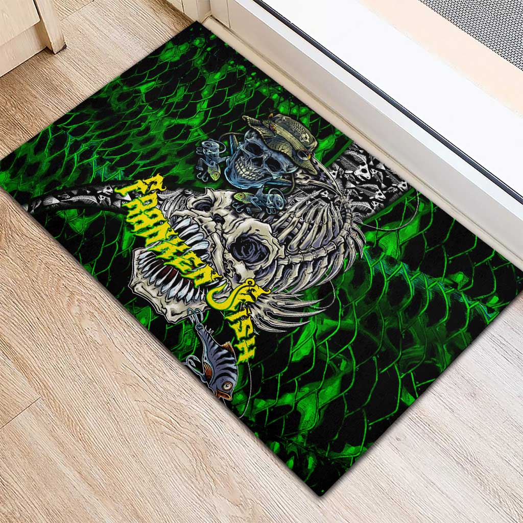 Franken Fish Rubber Doormat Skull Fishing Green - Wonder Print Shop