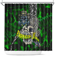 Franken Fish Shower Curtain Skull Fishing Green