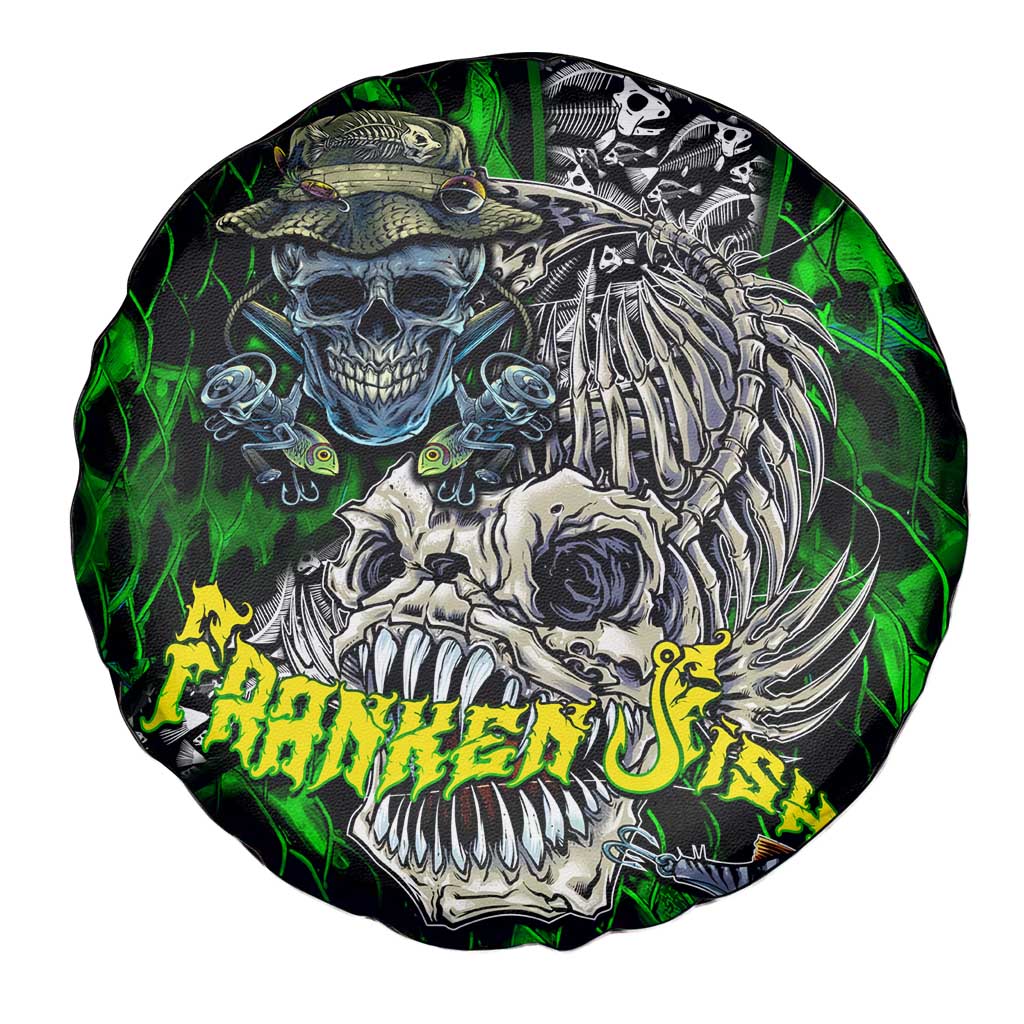 Franken Fish Spare Tire Cover Skull Fishing Green - Wonder Print Shop