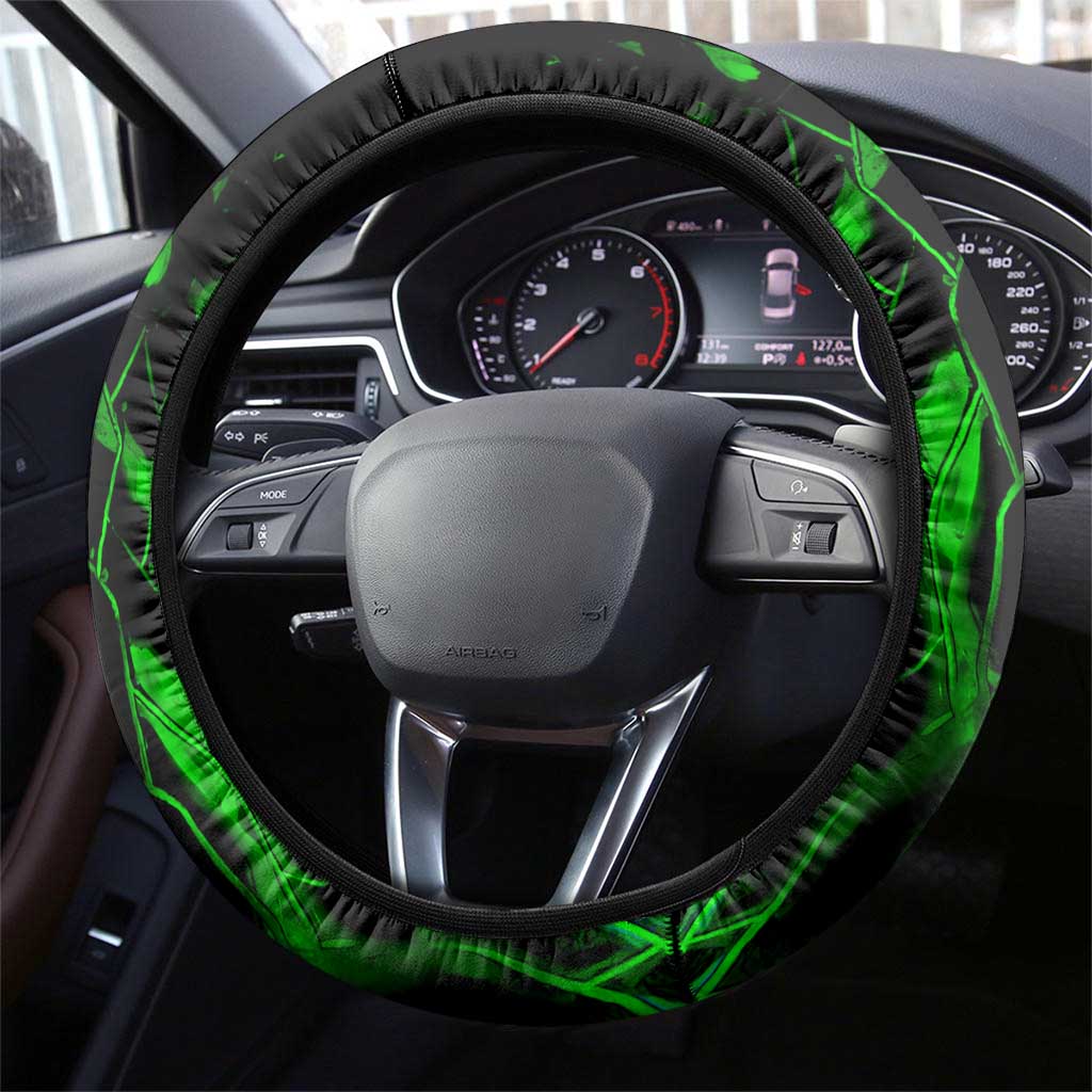 Franken Fish Steering Wheel Cover Skull Fishing Green - Wonder Print Shop