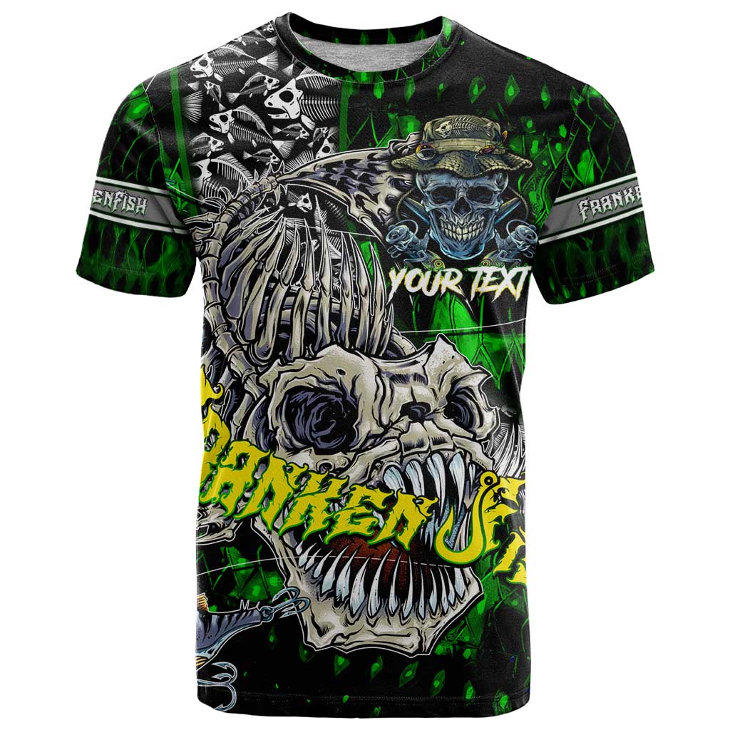 Personalized Franken Fish T Shirt Skull Fishing Green - Wonder Print Shop