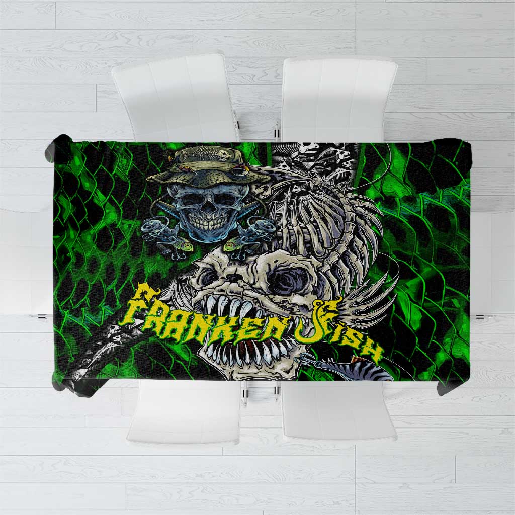 Franken Fish Tablecloth Skull Fishing Green - Wonder Print Shop
