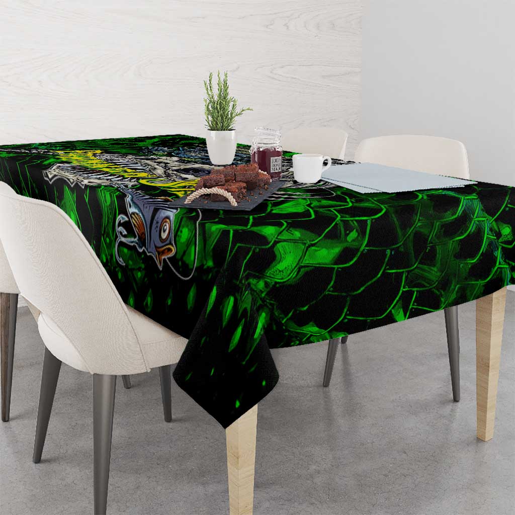 Franken Fish Tablecloth Skull Fishing Green - Wonder Print Shop
