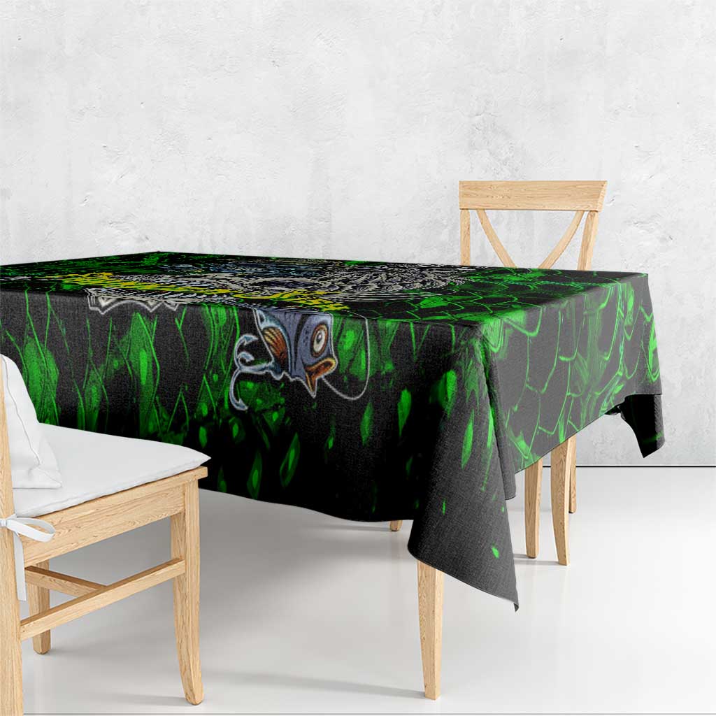 Franken Fish Tablecloth Skull Fishing Green - Wonder Print Shop