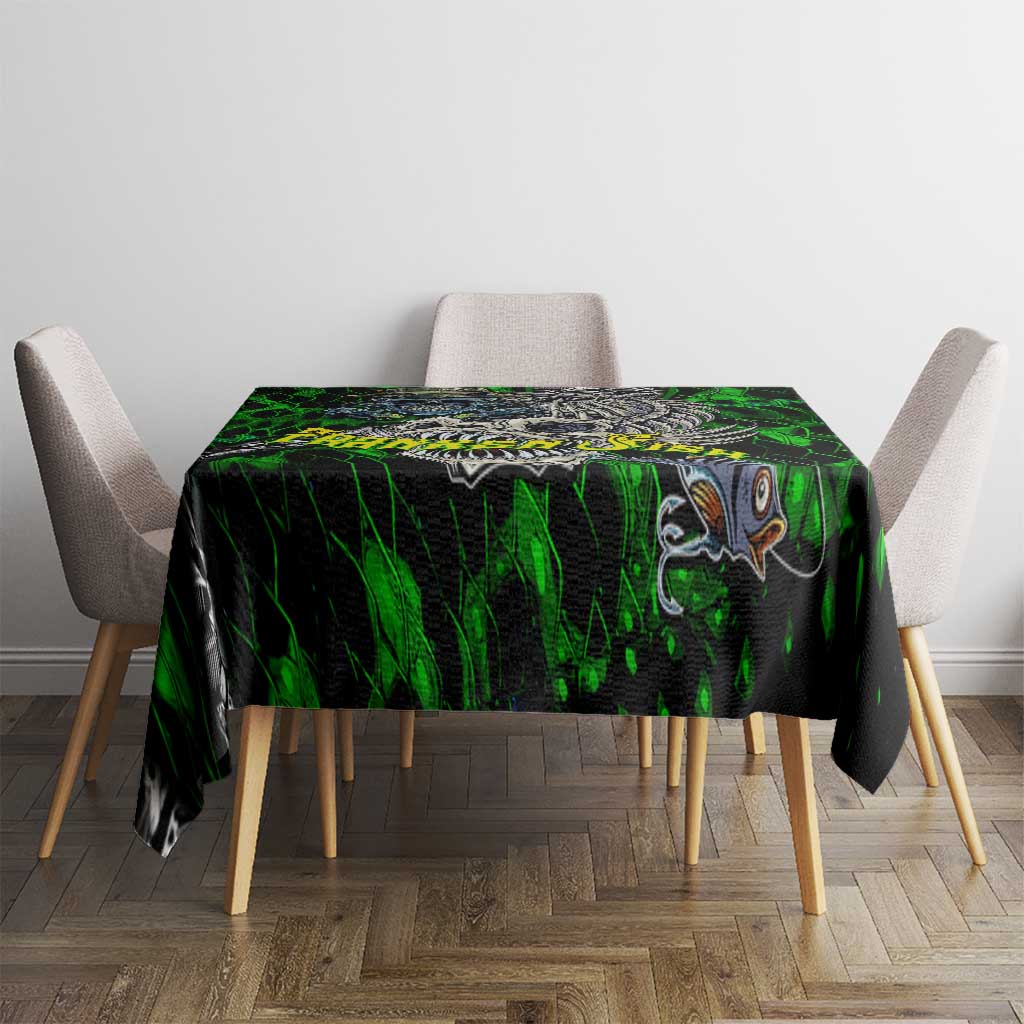 Franken Fish Tablecloth Skull Fishing Green - Wonder Print Shop