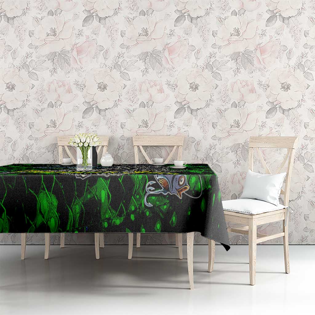 Franken Fish Tablecloth Skull Fishing Green - Wonder Print Shop