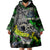 Personalized Franken Fish Wearable Blanket Hoodie Skull Fishing Green - Wonder Print Shop