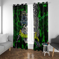 Franken Fish Window Curtain Skull Fishing Green - Wonder Print Shop