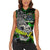 Personalized Franken Fish Women Sleeveless Polo Shirt Skull Fishing Green - Wonder Print Shop
