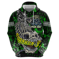 Personalized Franken Fish Zip Hoodie Skull Fishing Green - Wonder Print Shop